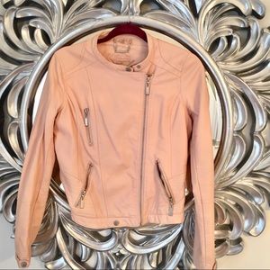 Light Pink Faux Leather Jacket